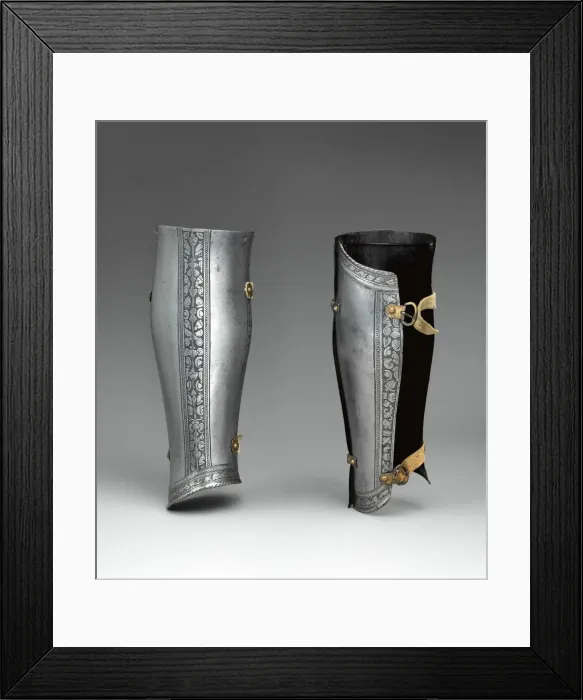 Framed Print : Pair of Greaves (Lower Leg Defenses), Italian, ca. 1550 to 1575. Creator: Unknown Framed Print : Pair of Greaves (Lower Leg Defenses), Italian, ca. 1550 to 1575. Creator: Unknown