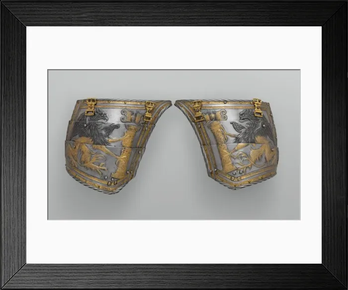 Framed Print : Pair of Tassets of Emperor Charles V of Austria (1500-1558), German, Augsburg, ca Framed Print : Pair of Tassets of Emperor Charles V of Austria (1500-1558), German, Augsburg, ca
