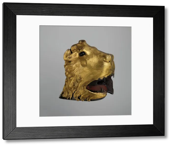 Framed Print : Sallet in the Shape of a Lions Head, Italian, ca. 1475-80. Creator: Unknown Framed Print : Sallet in the Shape of a Lions Head, Italian, ca. 1475-80. Creator: Unknown