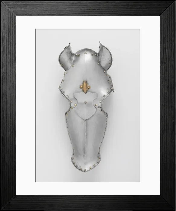 Framed Print : Shaffron (Horses Head Defense), German, Augsburg, ca. 1570-80. Creator: Unknown Framed Print : Shaffron (Horses Head Defense), German, Augsburg, ca. 1570-80. Creator: Unknown