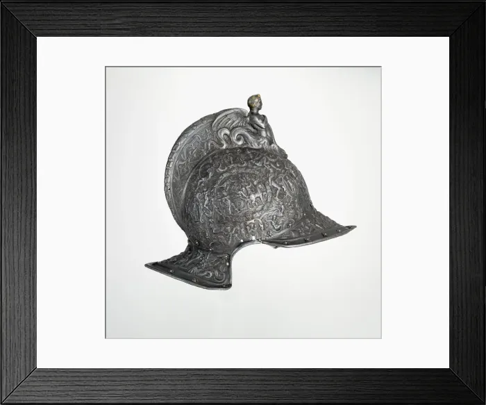 Framed Print : Burgonet, German, Augsburg, ca. 1550-55. Creator: Desiderius Helmschmid Framed Print : Burgonet, German, Augsburg, ca. 1550-55. Creator: Desiderius Helmschmid