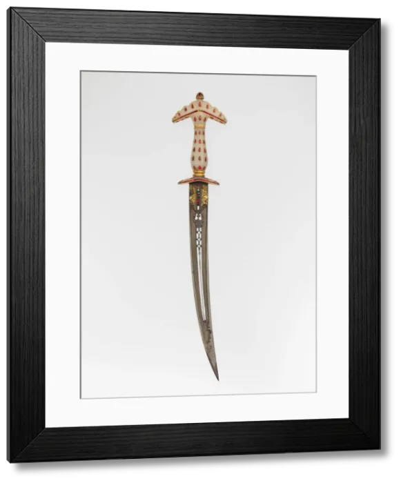 Framed Print : Dagger with Sheath, Hilt, Indian, Mughal; blade, Turkish or Indian, late 17th century Framed Print : Dagger with Sheath, Hilt, Indian, Mughal; blade, Turkish or Indian, late 17th century