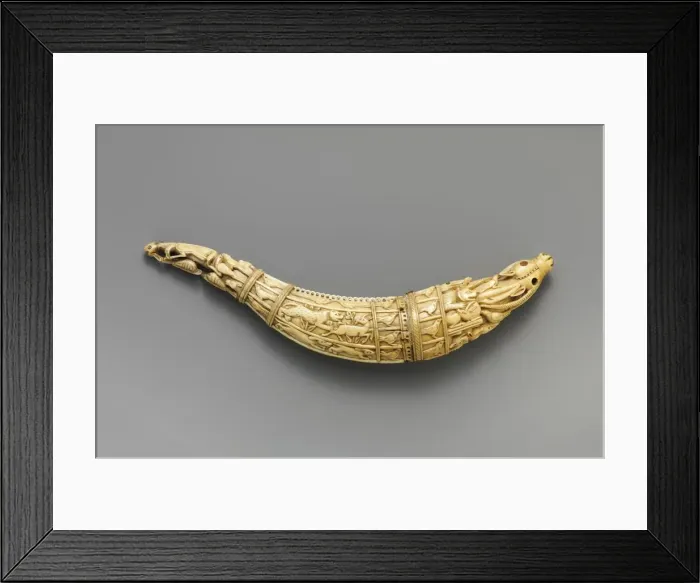 Framed Print : Priming Flask, Indian, probably Deccan, mid-17th century. Creator: Unknown Framed Print : Priming Flask, Indian, probably Deccan, mid-17th century. Creator: Unknown