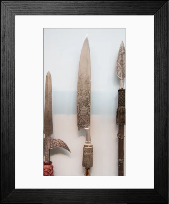 Framed Print : Glaive of Emperor Rudolf II (reigned 1576-1612), German, Augsburg, dated 1577 Framed Print : Glaive of Emperor Rudolf II (reigned 1576-1612), German, Augsburg, dated 1577