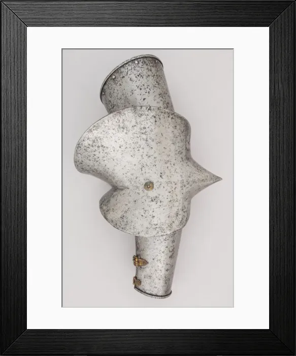Framed Print : Left Arm Defense (Vambrace) with Elbow Reinforce, Italian, Milan, ca. 1450-60 Framed Print : Left Arm Defense (Vambrace) with Elbow Reinforce, Italian, Milan, ca. 1450-60