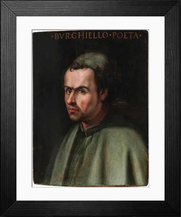 Framed Print : Portrait of the Poet Domenico di Giovanni Burchiello (1404-1449), 16th century Framed Print : Portrait of the Poet Domenico di Giovanni Burchiello (1404-1449), 16th century