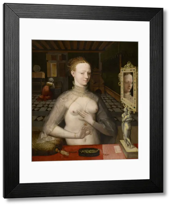 Framed Print : Portrait of a Lady, Second Quarter of the 16th century. Creator: Anonymous Framed Print : Portrait of a Lady, Second Quarter of the 16th century. Creator: Anonymous