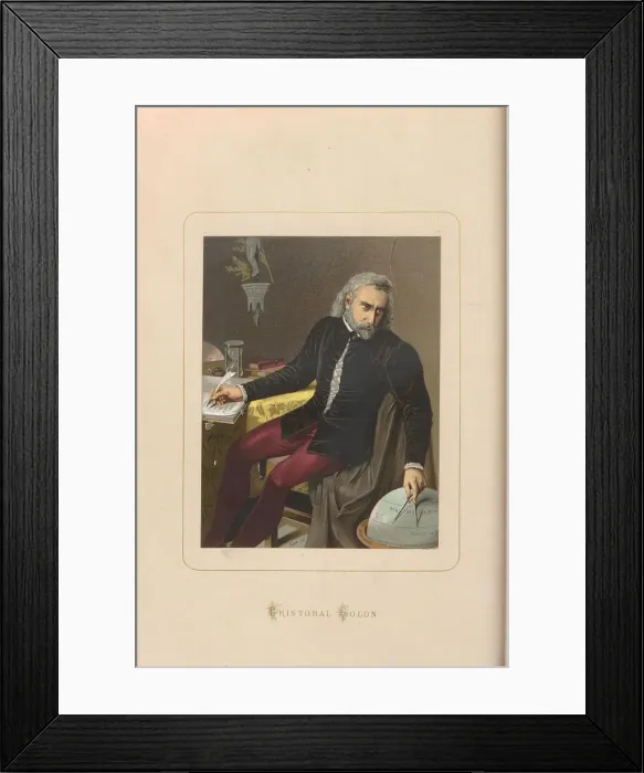 Framed Print : Christopher Columbus. From: Hombres y mujeres ce?lebres de todos los tiempos by Juan Framed Print : Christopher Columbus. From: Hombres y mujeres ce?lebres de todos los tiempos by Juan