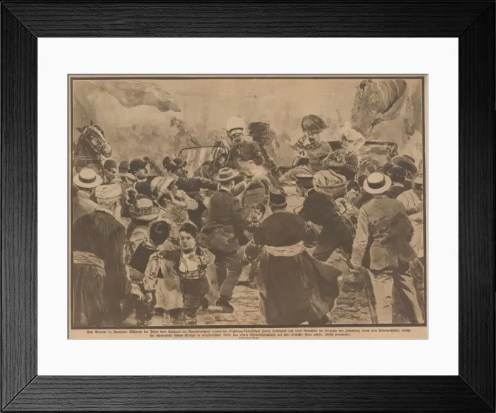 Framed Print : The Assassination of Archduke Franz Ferdinand of Austria and his wife in Sarajevo Framed Print : The Assassination of Archduke Franz Ferdinand of Austria and his wife in Sarajevo