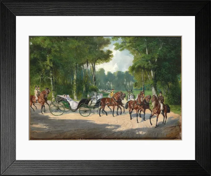 Framed Print : Empress Elisabeth in a carriage in Viennas Prater, ca 1860. Creator: Anonymous Framed Print : Empress Elisabeth in a carriage in Viennas Prater, ca 1860. Creator: Anonymous