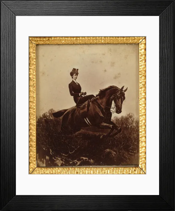Framed Print : Empress Elisabeth on horseback, c. 1890. Creator: Anonymous Framed Print : Empress Elisabeth on horseback, c. 1890. Creator: Anonymous