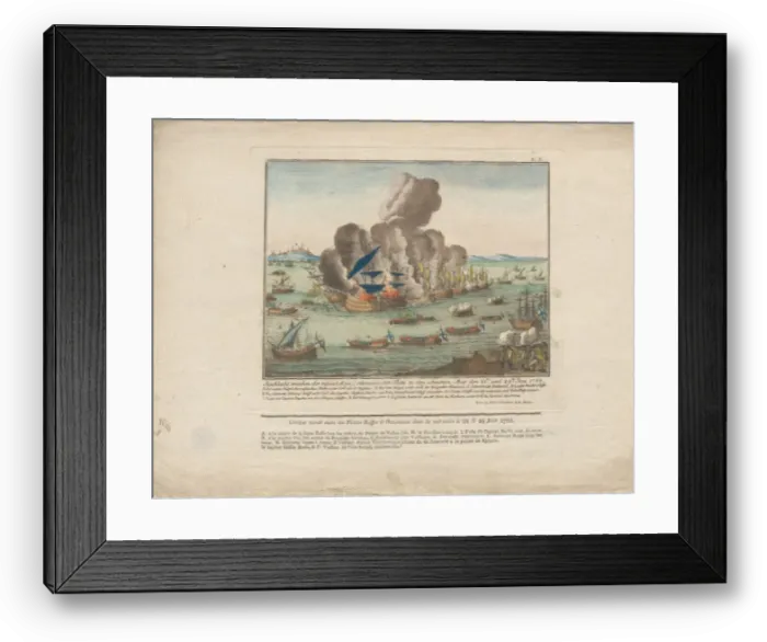 Framed Print : Naval battle between the Russian and Ottoman fleet in the Black Sea on June 28 and 29 Framed Print : Naval battle between the Russian and Ottoman fleet in the Black Sea on June 28 and 29