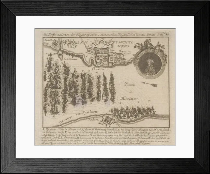 Framed Print : Naval battle between the Russian and Ottoman fleets on June 22, 1788, 1788 Framed Print : Naval battle between the Russian and Ottoman fleets on June 22, 1788, 1788