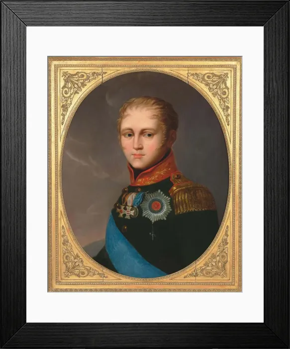 Framed Print : Portrait of Emperor Alexander I (1777-1825), c. 1810. Creator: Anonymous