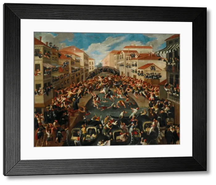 Framed Print : The Battaglia dei Pugni on the Bridge of San Barnaba, Venice, 18th century Framed Print : The Battaglia dei Pugni on the Bridge of San Barnaba, Venice, 18th century