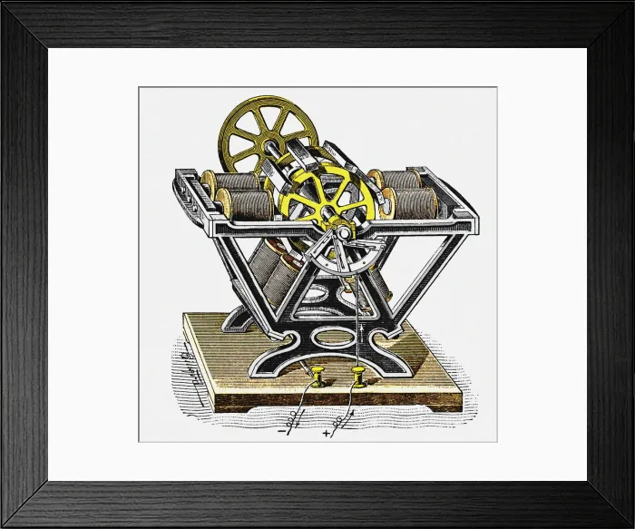 Framed Print : Early electric motor, designed and built by the physicist Framed Print : Early electric motor, designed and built by the physicist