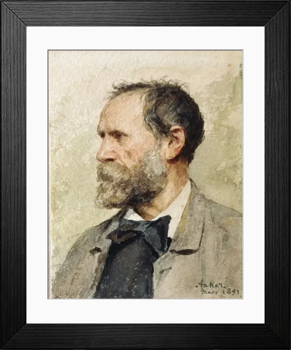 Framed Print : Self-Portrait, 1891. Creator: Anker, Albert (1831-1910) Framed Print : Self-Portrait, 1891. Creator: Anker, Albert (1831-1910)