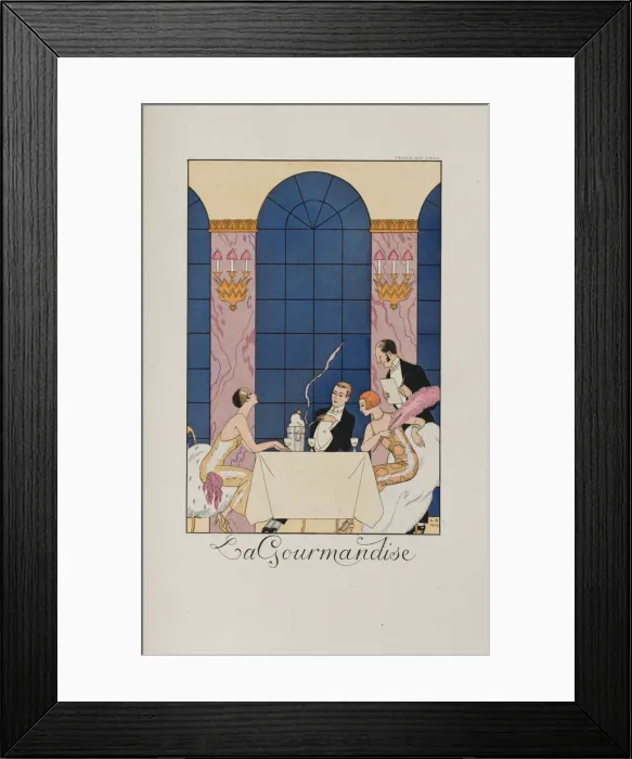 Framed Print : Falbalas et fanfreluches: La Gourmandise, 1924. Creator: Barbier, George (1882-1932) Framed Print : Falbalas et fanfreluches: La Gourmandise, 1924. Creator: Barbier, George (1882-1932)