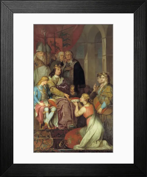 Framed Print : Christian I Proclaiming Holstein a Duchy in 1474, 1780. Creator: Abildgaard Framed Print : Christian I Proclaiming Holstein a Duchy in 1474, 1780. Creator: Abildgaard