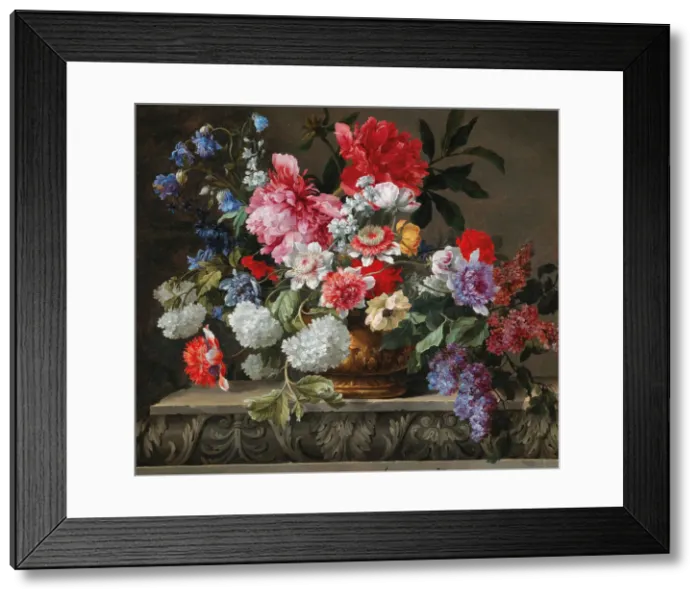Framed Print : Still life of roses, tulips, anemones and lilac, Second Half of the 17th cen Framed Print : Still life of roses, tulips, anemones and lilac, Second Half of the 17th cen