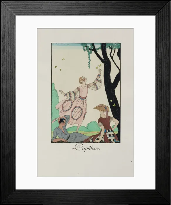 Framed Print : Falbalas et fanfreluches: Papillons, 1921. Creator: Barbier, George (1882-1932) Framed Print : Falbalas et fanfreluches: Papillons, 1921. Creator: Barbier, George (1882-1932)