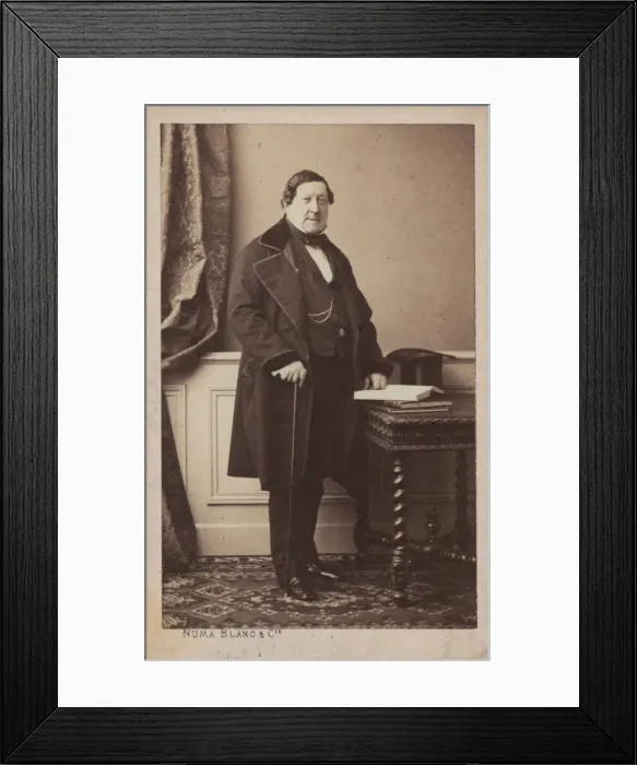 Framed Print : Portrait of the composer Gioachino Antonio Rossini (1792-1868), before 1868 Framed Print : Portrait of the composer Gioachino Antonio Rossini (1792-1868), before 1868