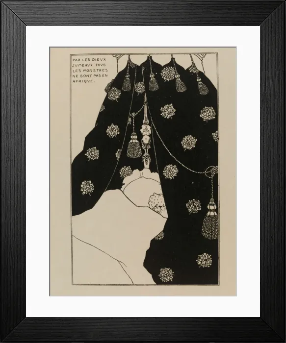 Framed Print : Self-Portrait in bed (Autoportrait au lit), 1894. Creator: Beardsley, Aubrey Framed Print : Self-Portrait in bed (Autoportrait au lit), 1894. Creator: Beardsley, Aubrey