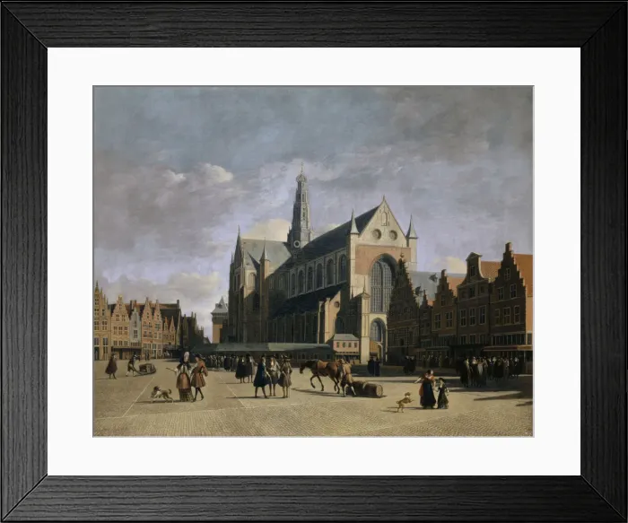 Framed Print : Grote Markt at Haarlem, 1680s. Creator: Berckheyde, Gerrit Adriaensz (1638-1698)