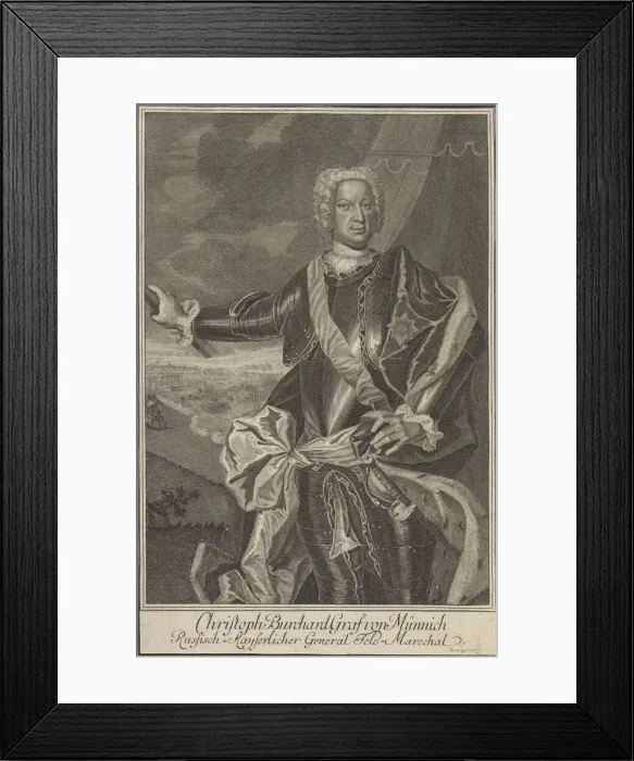 Framed Print : Portrait of Count Burkhard Christoph von Münnich (1683-1767) Framed Print : Portrait of Count Burkhard Christoph von Münnich (1683-1767)