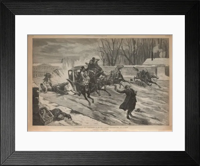 Framed Print : Assassination of Tsar Alexander II in St Petersburg, 1881 Framed Print : Assassination of Tsar Alexander II in St Petersburg, 1881