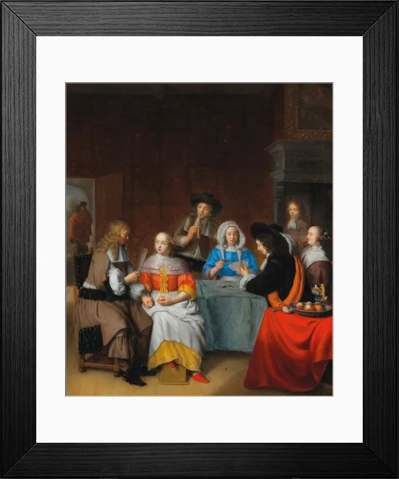 Framed Print : Interior with a Elegant Society Playing Cards, 1660s. Creator: Dijck Framed Print : Interior with a Elegant Society Playing Cards, 1660s. Creator: Dijck