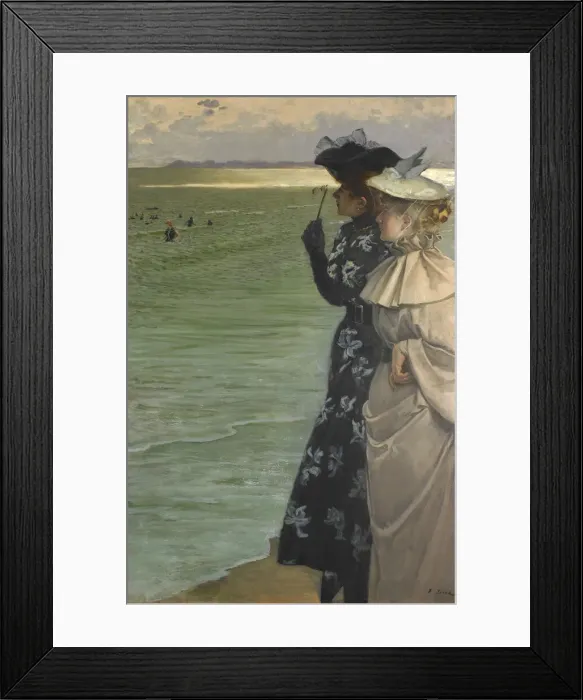 Framed Print : Bathing time at the seaside (L heure du bain au bord de la mer), 1896 Framed Print : Bathing time at the seaside (L heure du bain au bord de la mer), 1896