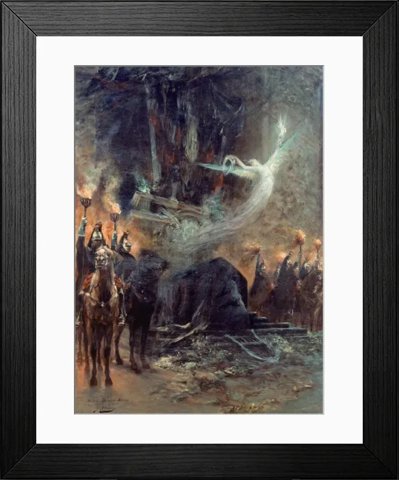 Framed Print : Funerailles de Victor Hugo: la veillee sous l?arc de triomphe, 1885 Framed Print : Funerailles de Victor Hugo: la veillee sous l?arc de triomphe, 1885