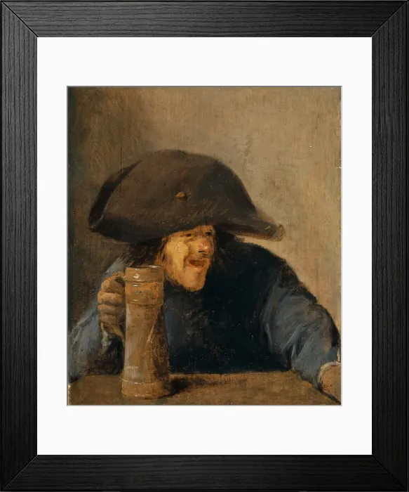 Framed Print : Peasant with Bicorne and Tankard, c. 1630. Creator: Brouwer, Adriaen (c. 1605-1638) Framed Print : Peasant with Bicorne and Tankard, c. 1630. Creator: Brouwer, Adriaen (c. 1605-1638)