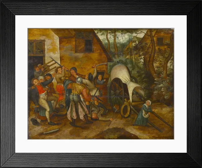 Framed Print : Brawling Peasants and Soldiers, End of 16th cen. Creator: Brueghel, Pieter Framed Print : Brawling Peasants and Soldiers, End of 16th cen. Creator: Brueghel, Pieter