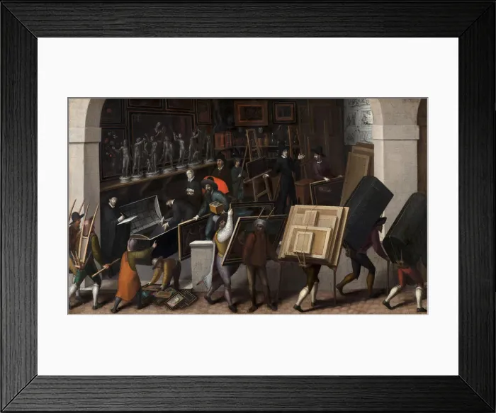 Framed Print : The Confiscation of the Contents of a Painters Studio, ca 1590 Framed Print : The Confiscation of the Contents of a Painters Studio, ca 1590