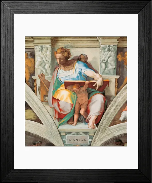 Framed Print : Prophets and Sibyls: Daniel (Sistine Chapel ceiling in the Vatican), 1508-1512 Framed Print : Prophets and Sibyls: Daniel (Sistine Chapel ceiling in the Vatican), 1508-1512