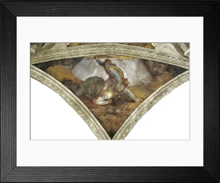 Framed Print : David and Goliath (Sistine Chapel ceiling in the Vatican), 1508-1512 Framed Print : David and Goliath (Sistine Chapel ceiling in the Vatican), 1508-1512