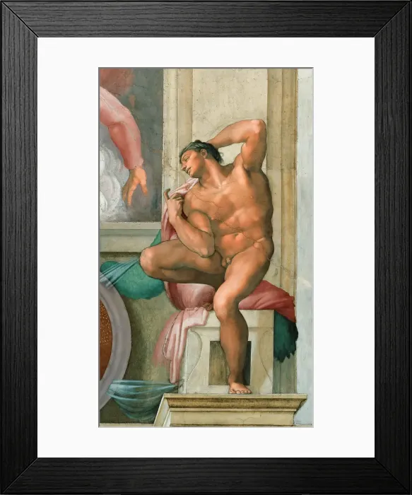 Framed Print : Ignudo (Sistine Chapel ceiling in the Vatican), 1508-1512 Framed Print : Ignudo (Sistine Chapel ceiling in the Vatican), 1508-1512