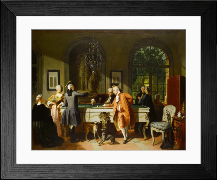 Framed Print : The billiard game, Mid of the 19th cen. Creator: Carolus, Jean (1814-1897) Framed Print : The billiard game, Mid of the 19th cen. Creator: Carolus, Jean (1814-1897)