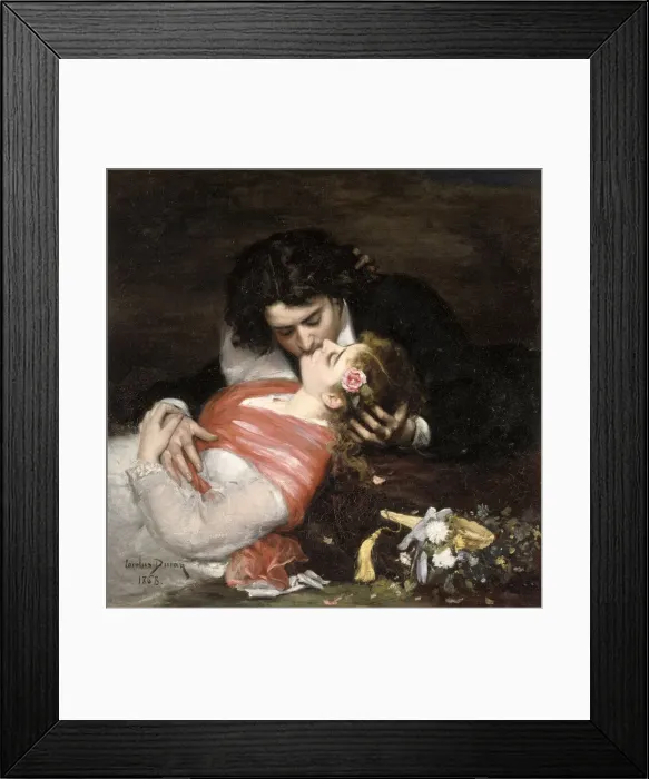 Framed Print : Le Baiser, 1868. Creator: Carolus-Duran, Charles Emile Auguste (1837-1917) Framed Print : Le Baiser, 1868. Creator: Carolus-Duran, Charles Emile Auguste (1837-1917)