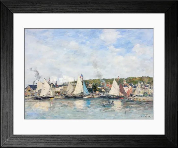 Framed Print : The port of Trouville, 1893. Creator: Boudin, Eugene-Louis (1824-1898) Framed Print : The port of Trouville, 1893. Creator: Boudin, Eugene-Louis (1824-1898)