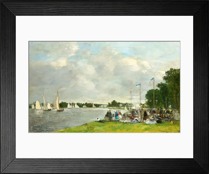 Framed Print : Regattas at Argenteuil, 1866. Creator: Boudin, Eugene-Louis (1824-1898) Framed Print : Regattas at Argenteuil, 1866. Creator: Boudin, Eugene-Louis (1824-1898)
