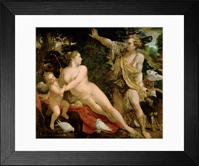 Framed Print : Venus and Adonis. Creator: Carracci, Annibale (1560-1609) Framed Print : Venus and Adonis. Creator: Carracci, Annibale (1560-1609)