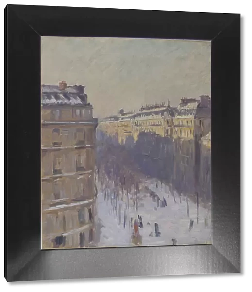 Boulevard Haussmann, effet de neige, 1879-1881. Creator: Caillebotte, Gustave (1848-1894)