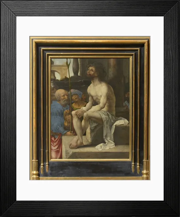Framed Print : The Mocking of Christ, 1527. Creator: Gossaert, Jan (ca. 1478-1532) Framed Print : The Mocking of Christ, 1527. Creator: Gossaert, Jan (ca. 1478-1532)