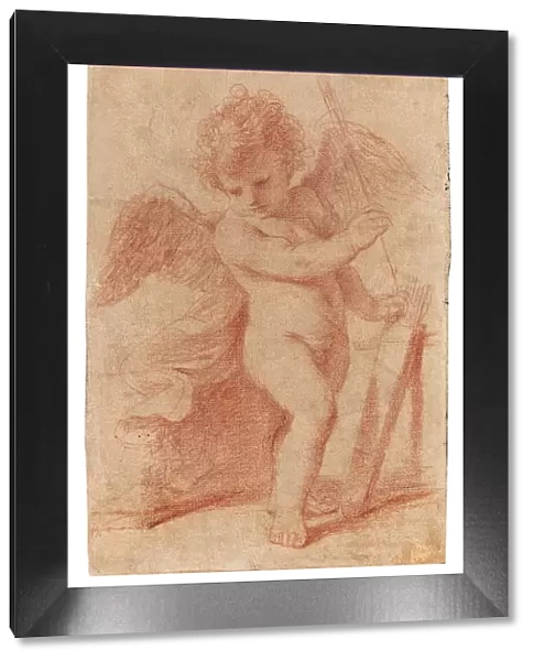 Cupid putting an arrow away in his quiver. Creator: Guercino (1591-1666)
