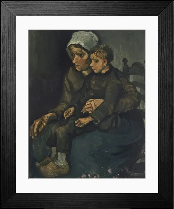 Framed Print : Peasant Woman with Child on her Lap, 1885. Creator: Gogh, Vincent, van (1853-1890) Framed Print : Peasant Woman with Child on her Lap, 1885. Creator: Gogh, Vincent, van (1853-1890)