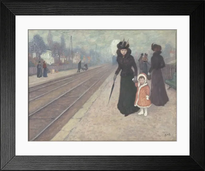 Framed Print : La Gare de Banlieue, 1896-1897. Creator: Espagnat, Georges, de (1870-1950) Framed Print : La Gare de Banlieue, 1896-1897. Creator: Espagnat, Georges, de (1870-1950)