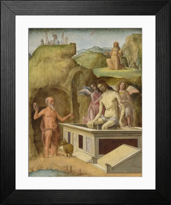 Framed Print : The Dead Christ, c. 1490. Creator: Ercole de Roberti, (Ercole Ferrarese) (c. 1450-1496) Framed Print : The Dead Christ, c. 1490. Creator: Ercole de Roberti, (Ercole Ferrarese) (c. 1450-1496)